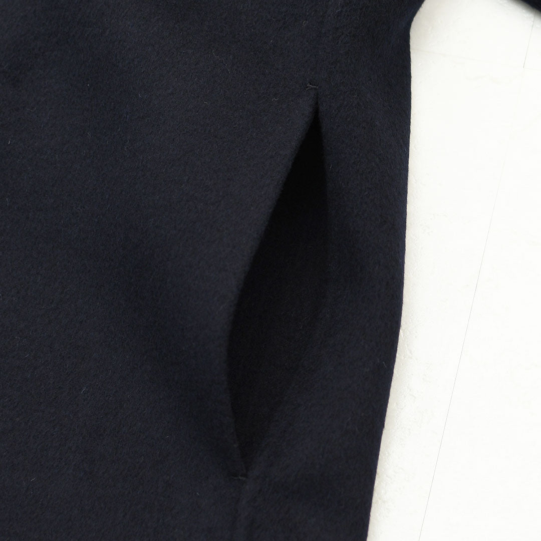 LE GLAZIK [ル・グラジック] W Lamb Wool Rever Double-Breasted Coat [LG-A0451ROB] ラムウールリバー ダブルブレストコート・ロングコート・ダブルブレストコート・テーラードカラー・ストレートシルエット・ラムウール・LADY'S [2026AW]