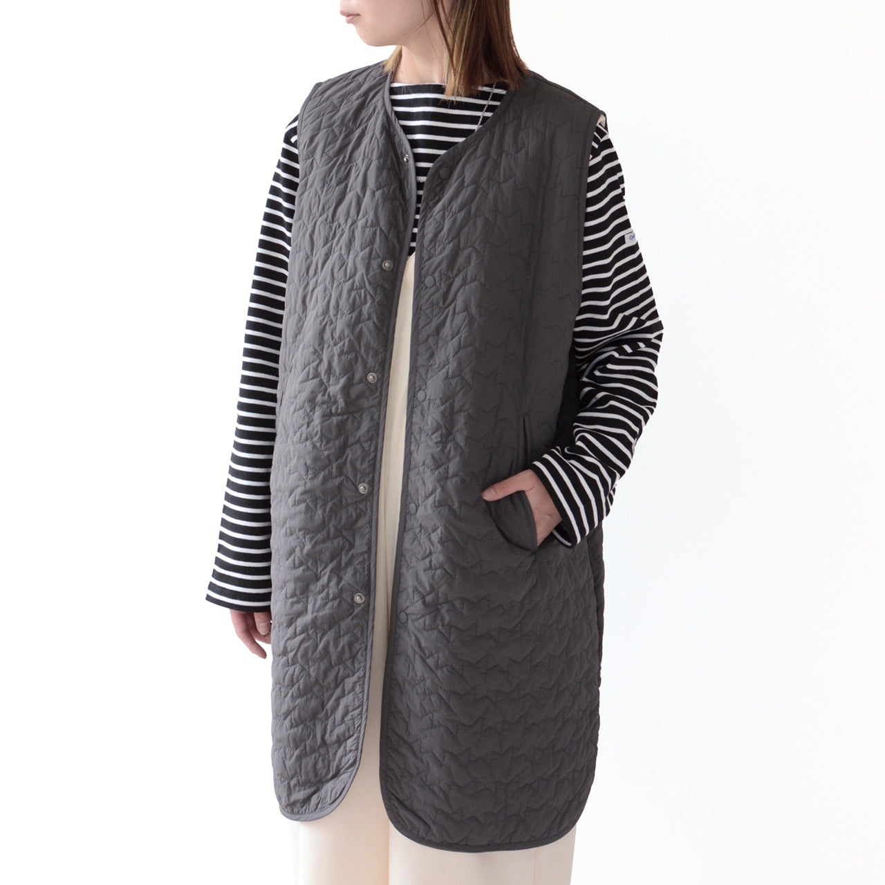 LE GLAZIK [ル・グラジック] QUILTING LONG VEST [LG-A0615GNT] キルティング ロングベスト [2024AW]