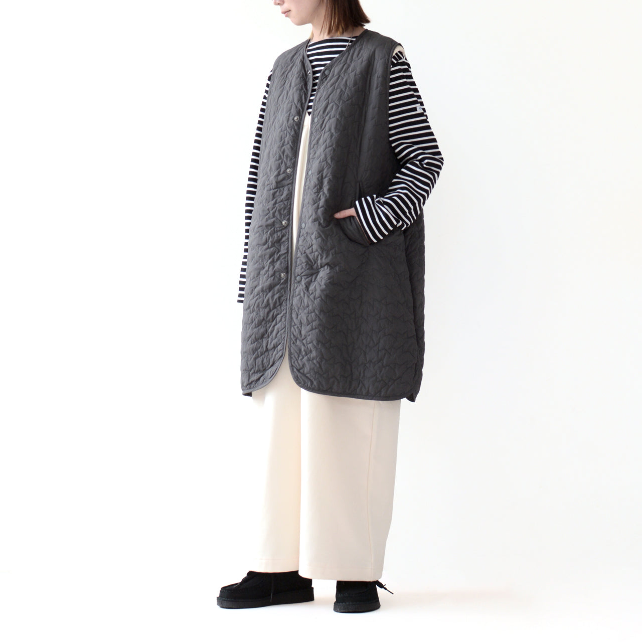 LE GLAZIK [ル・グラジック] QUILTING LONG VEST [LG-A0615GNT] キルティング ロングベスト [2024AW]