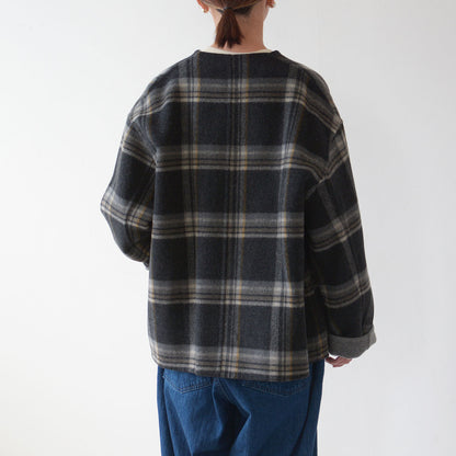 LE GLAZIK [ル・グラジック] REVERSIBLE COLLARLESS JACKET [LG-A0617MFW] リバーシブル・カラーレス・ジャケット [2024AW]