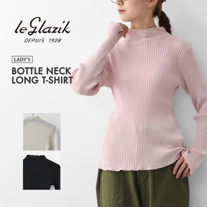 LE GLAZIK [ル・グラジック] BOTTLE NECK LONG T-SHIRT [LG-C0505 AKT] コットンランダムリブ ボトルネック長袖Tシャツ・ボトルネック・プルオーバー・コットン・LADY'S [2025AW]