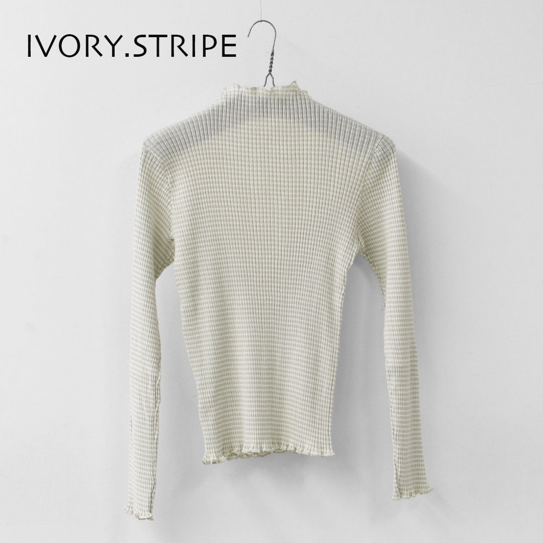 LE GLAZIK [ル・グラジック] BOTTLE NECK LONG T-SHIRT [LG-C0505 AKT] コットンランダムリブ ボトルネック長袖Tシャツ・ボトルネック・プルオーバー・コットン・LADY'S [2025AW]