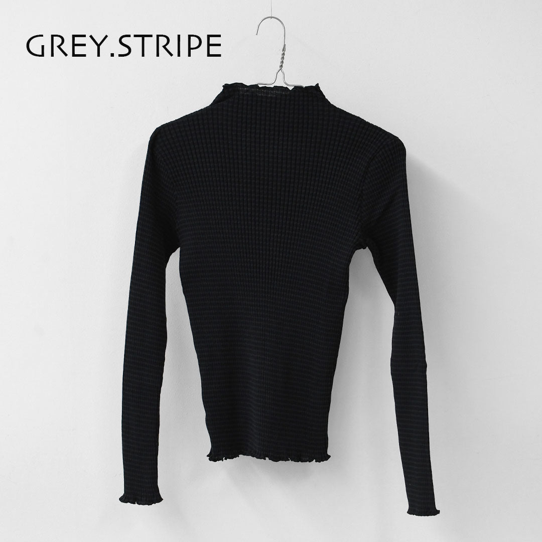 LE GLAZIK [ル・グラジック] BOTTLE NECK LONG T-SHIRT [LG-C0505 AKT] コットンランダムリブ ボトルネック長袖Tシャツ・ボトルネック・プルオーバー・コットン・LADY'S [2025AW]