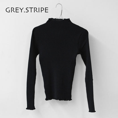 LE GLAZIK [ル・グラジック] BOTTLE NECK LONG T-SHIRT [LG-C0505 AKT] コットンランダムリブ ボトルネック長袖Tシャツ・ボトルネック・プルオーバー・コットン・LADY'S [2025AW]