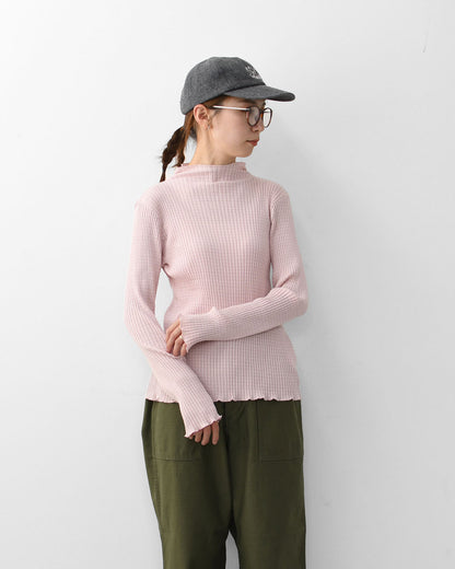 LE GLAZIK [ル・グラジック] BOTTLE NECK LONG T-SHIRT [LG-C0505 AKT] コットンランダムリブ ボトルネック長袖Tシャツ・ボトルネック・プルオーバー・コットン・LADY'S [2025AW]