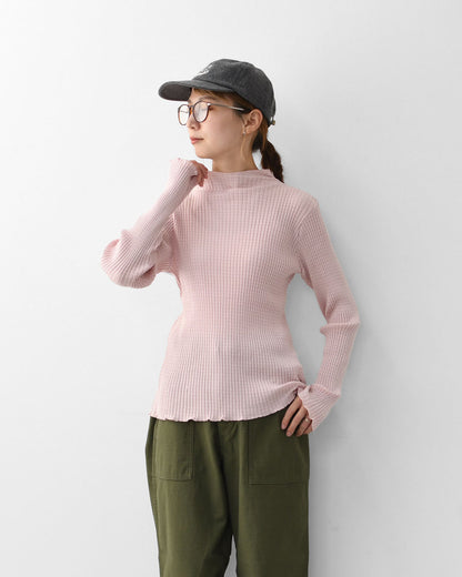 LE GLAZIK [ル・グラジック] BOTTLE NECK LONG T-SHIRT [LG-C0505 AKT] コットンランダムリブ ボトルネック長袖Tシャツ・ボトルネック・プルオーバー・コットン・LADY'S [2025AW]