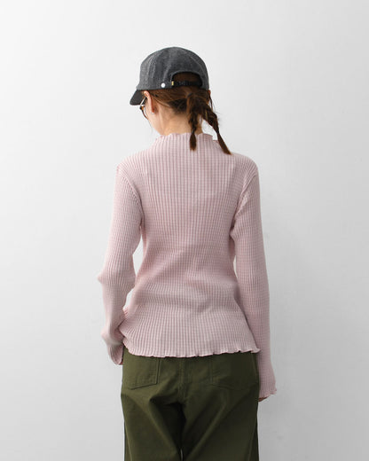 LE GLAZIK [ル・グラジック] BOTTLE NECK LONG T-SHIRT [LG-C0505 AKT] コットンランダムリブ ボトルネック長袖Tシャツ・ボトルネック・プルオーバー・コットン・LADY'S [2025AW]