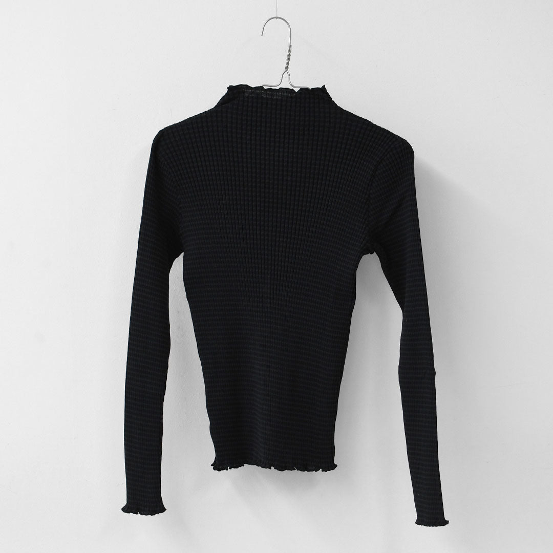 LE GLAZIK [ル・グラジック] BOTTLE NECK LONG T-SHIRT [LG-C0505 AKT] コットンランダムリブ ボトルネック長袖Tシャツ・ボトルネック・プルオーバー・コットン・LADY'S [2025AW]