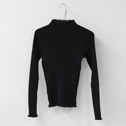 LE GLAZIK [ル・グラジック] BOTTLE NECK LONG T-SHIRT [LG-C0505 AKT] コットンランダムリブ ボトルネック長袖Tシャツ・ボトルネック・プルオーバー・コットン・LADY'S [2025AW]