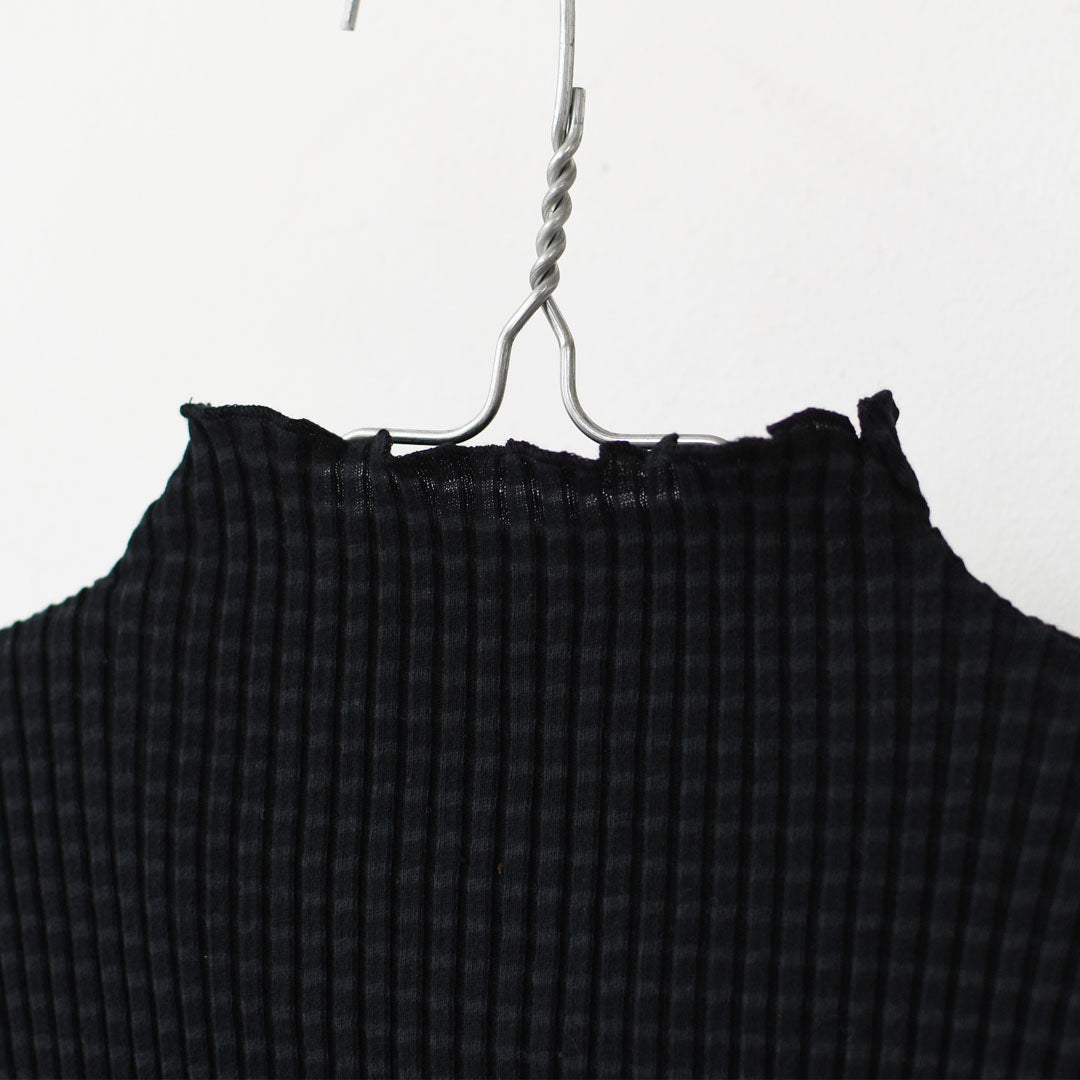 LE GLAZIK [ル・グラジック] BOTTLE NECK LONG T-SHIRT [LG-C0505 AKT] コットンランダムリブ ボトルネック長袖Tシャツ・ボトルネック・プルオーバー・コットン・LADY'S [2025AW]