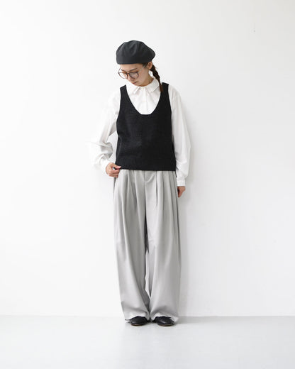 LE GLAZIK [ル・グラジック] VNECK KNIT VEST [LG-D0134 EMW] Vネックニットベスト・ニットベスト・ベスト・Vネック・ハイゲージウール・LADY'S [2025AW]