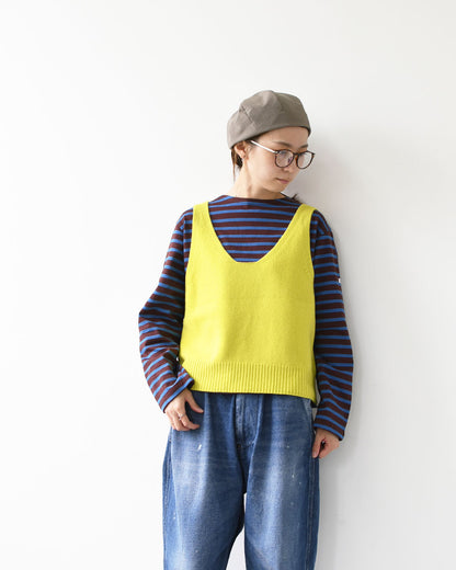 LE GLAZIK [ル・グラジック] VNECK KNIT VEST [LG-D0134 EMW] Vネックニットベスト・ニットベスト・ベスト・Vネック・ハイゲージウール・LADY'S [2025AW]