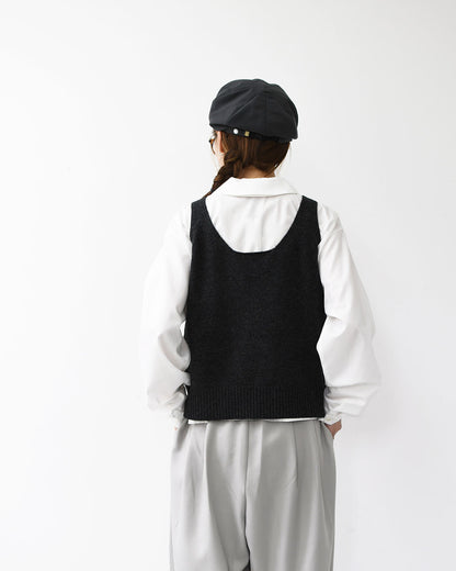 LE GLAZIK [ル・グラジック] VNECK KNIT VEST [LG-D0134 EMW] Vネックニットベスト・ニットベスト・ベスト・Vネック・ハイゲージウール・LADY'S [2025AW]