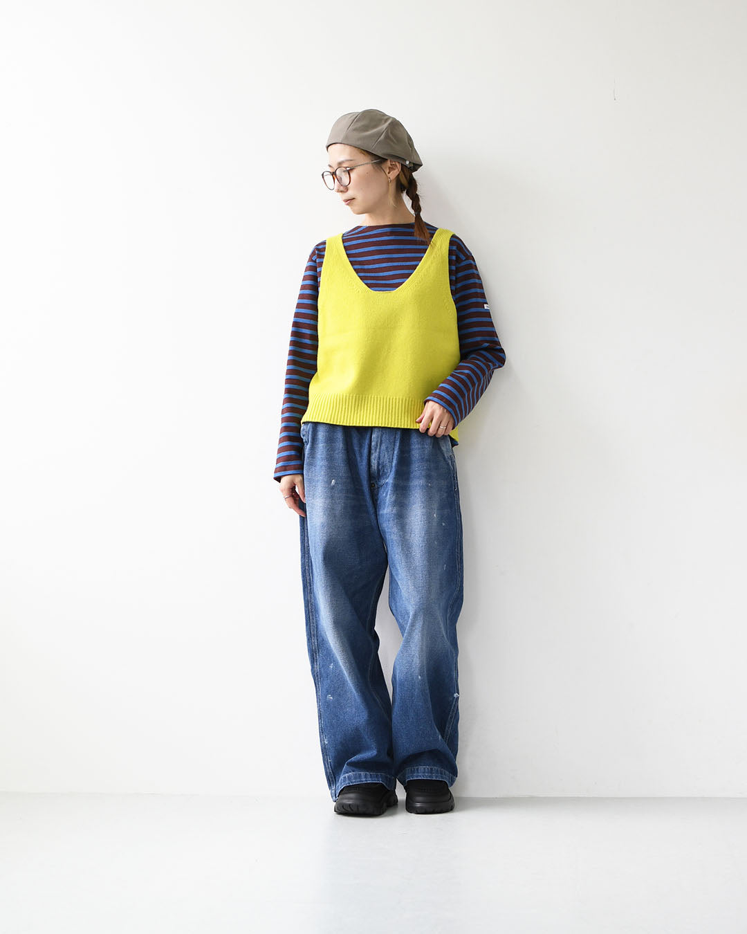LE GLAZIK [ル・グラジック] VNECK KNIT VEST [LG-D0134 EMW] Vネックニットベスト・ニットベスト・ベスト・Vネック・ハイゲージウール・LADY'S [2025AW]