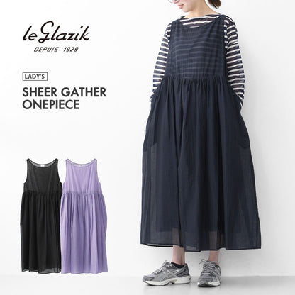 LE GLAZIK [ル・グラジック] SHEER GATHER ONEPIECE [LG-G0102CNS] シアー ギャザーワンピース [2025SS]
