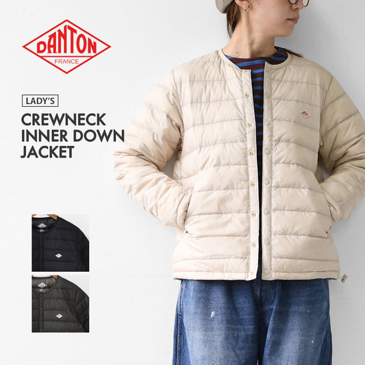DANTON [ダントン] W CREWNECK INNER DOWN JACKET [DT-A0001RRT] クルーネックインナーダウンジャケット・羽毛・フレンチワーク・おしゃれダウン・コート・アウター・LADY'S [2025AW]
