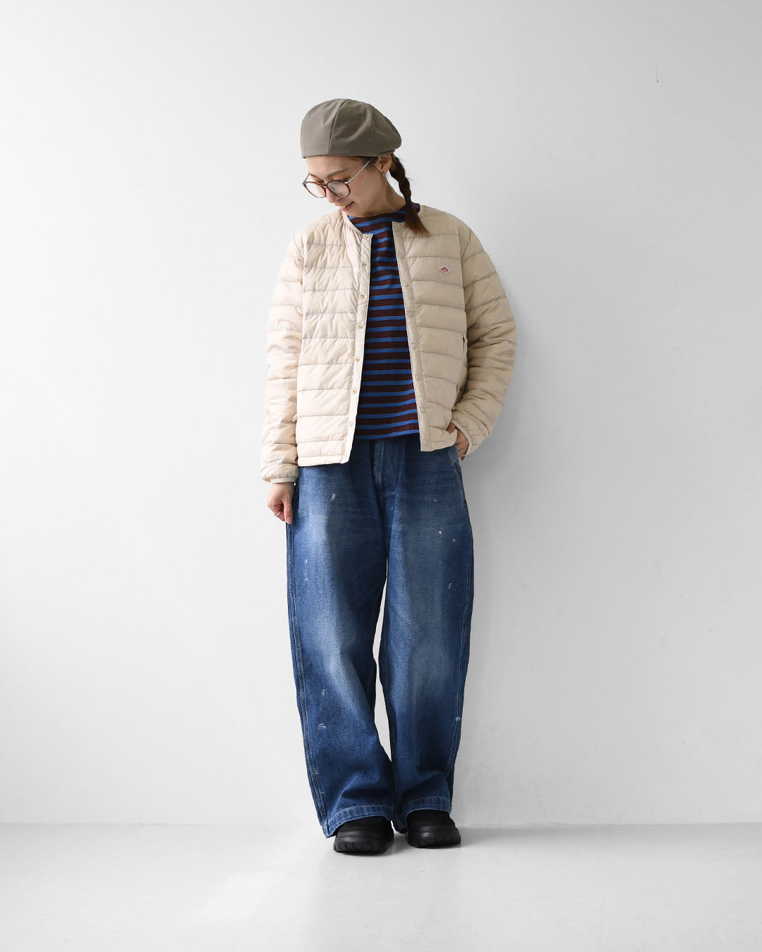 DANTON [ダントン] W CREWNECK INNER DOWN JACKET [DT-A0001RRT] クルーネックインナーダウンジャケット・羽毛・フレンチワーク・おしゃれダウン・コート・アウター・LADY'S [2025AW]