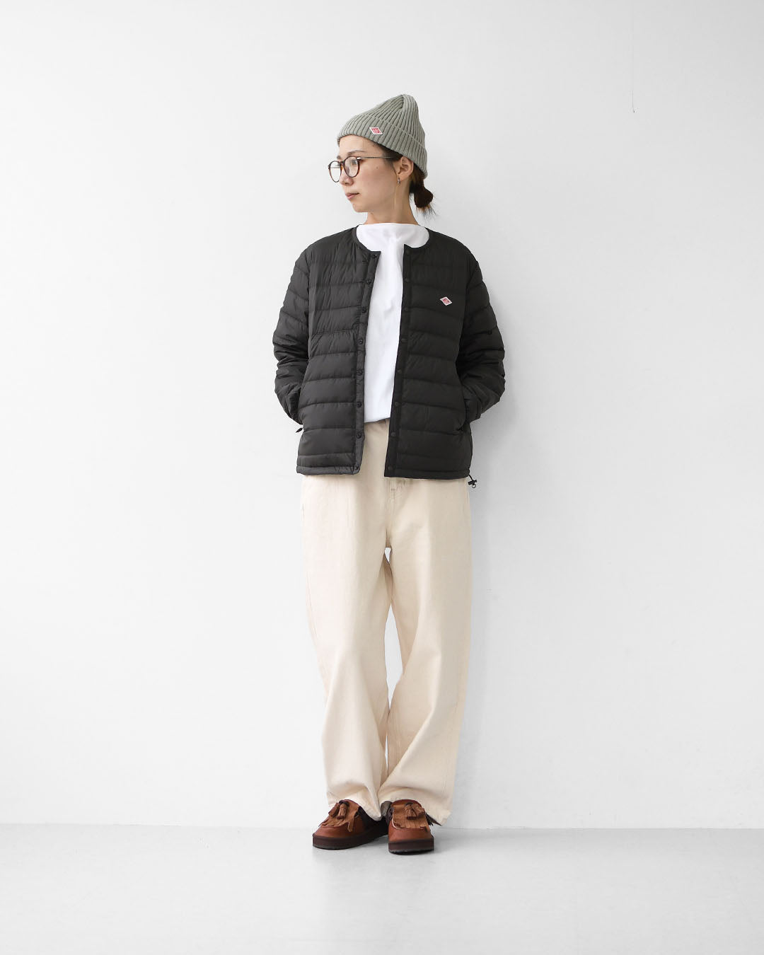 DANTON [ダントン] W CREWNECK INNER DOWN JACKET [DT-A0001RRT] クルーネックインナーダウンジャケット・羽毛・フレンチワーク・おしゃれダウン・コート・アウター・LADY'S [2025AW]