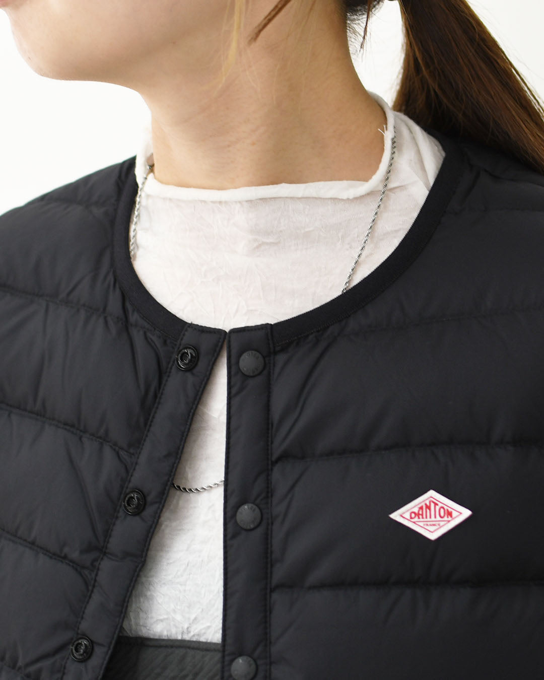 DANTON [ダントン] W CREWNECK INNER DOWN VEST [DT-A0002RRT] クルーネックインナーダウンベスト・インナーベスト・クルーネック・ナイロン・アウター・LADY'S [2025AW]