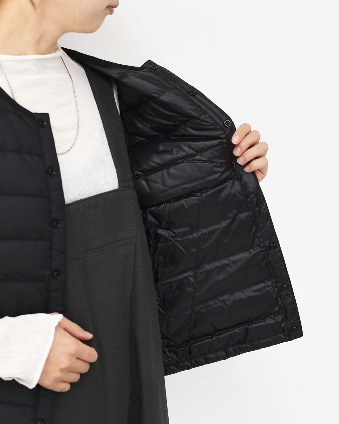 DANTON [ダントン] W CREWNECK INNER DOWN VEST [DT-A0002RRT] クルーネックインナーダウンベスト・インナーベスト・クルーネック・ナイロン・アウター・LADY'S [2025AW]