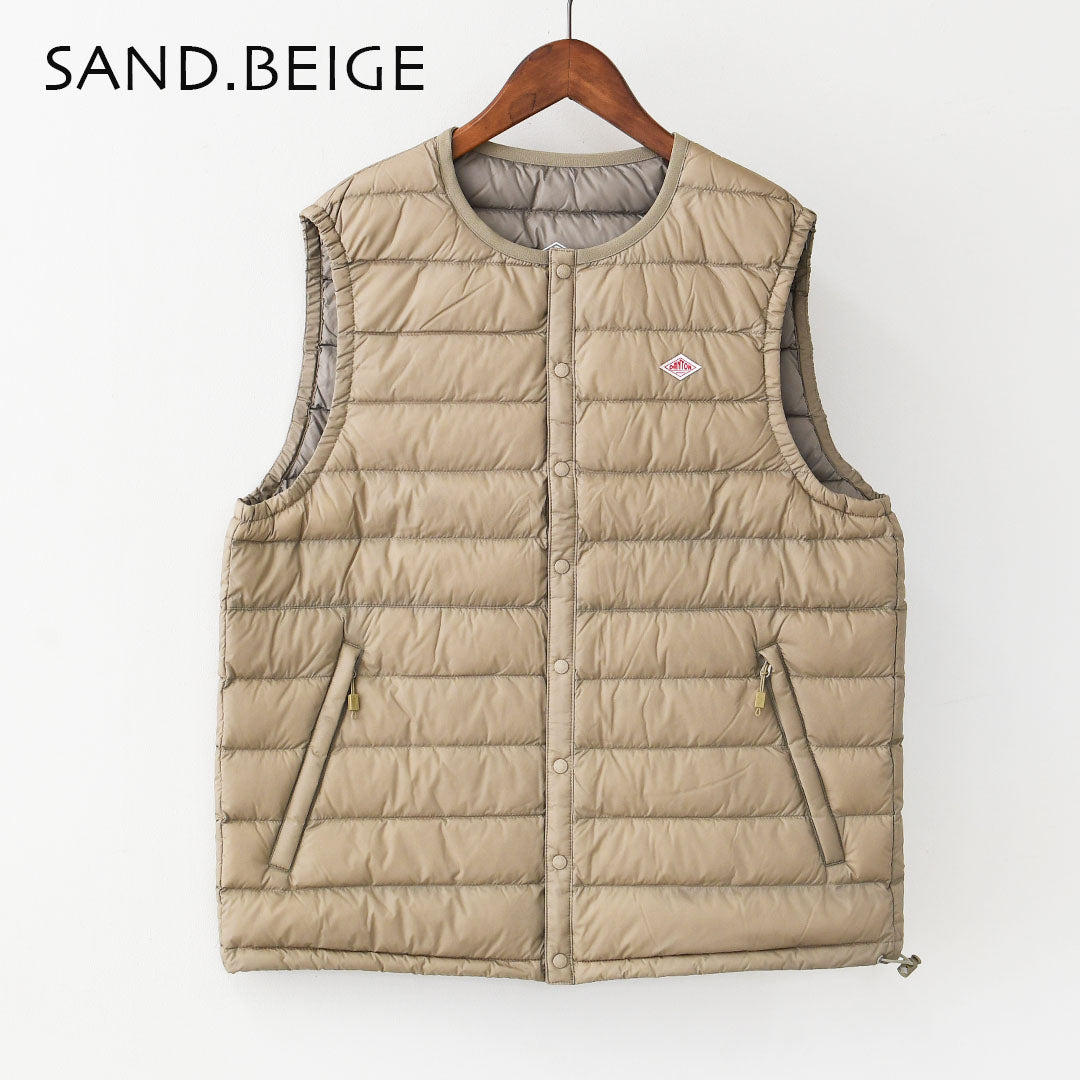DANTON [ダントン] M NYLON TAFFETA INNER DOWN CREWNECK VEST [DT-A0026 RRT] ナイロンタフタインナーダウンクルーネックベスト・インナーダウン（羽毛）インナーベスト・ナイロンベスト・アウター・防寒・MEN'S [2026AW]