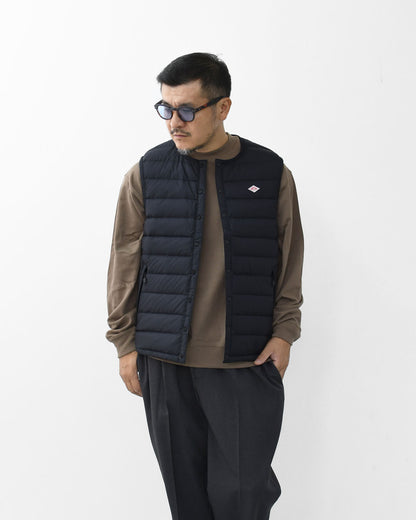 DANTON [ダントン] M NYLON TAFFETA INNER DOWN CREWNECK VEST [DT-A0026 RRT] ナイロンタフタインナーダウンクルーネックベスト・インナーダウン（羽毛）インナーベスト・ナイロンベスト・アウター・防寒・MEN'S [2026AW]