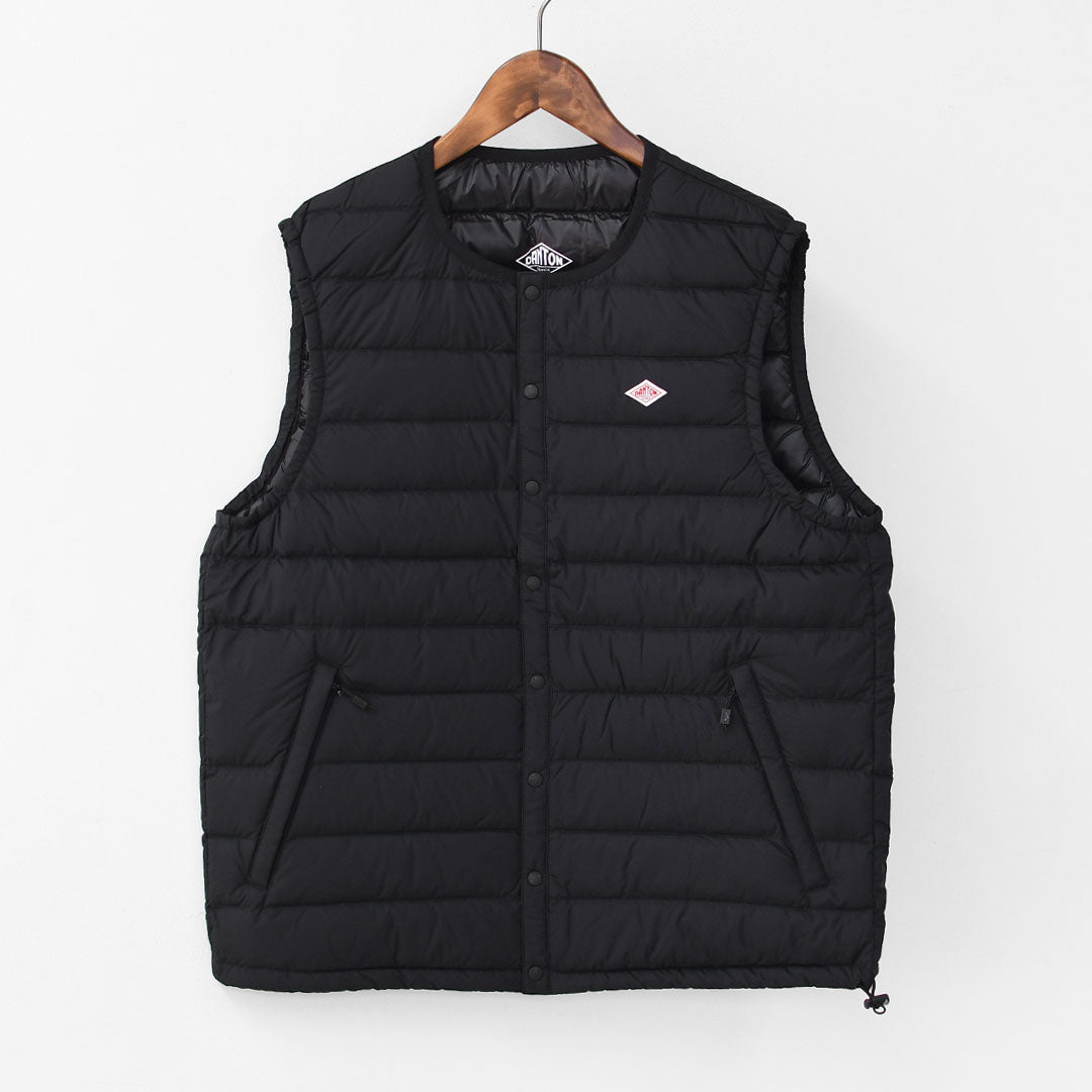 DANTON [ダントン] M NYLON TAFFETA INNER DOWN CREWNECK VEST [DT-A0026 RRT] ナイロンタフタインナーダウンクルーネックベスト・インナーダウン（羽毛）インナーベスト・ナイロンベスト・アウター・防寒・MEN'S [2026AW]
