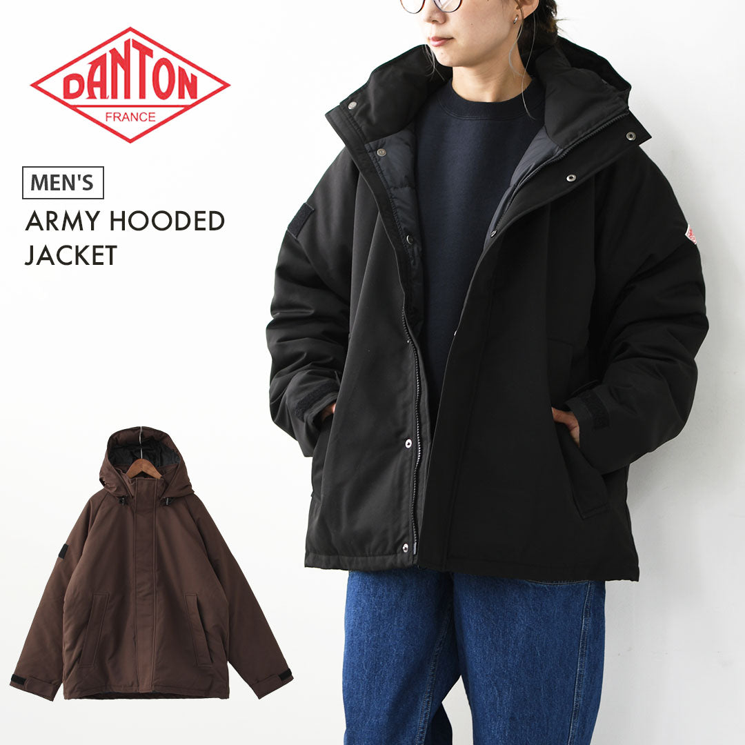 DANTON [ダントン] M ARMY HOODED JACKET [DT-A0030TPR] アーミーフーデッドジャケット・アーミー ダウンジャケット・フードジャケット・ミリタリーウェア・ラグランスリーブ・MEN'S [2025AW]