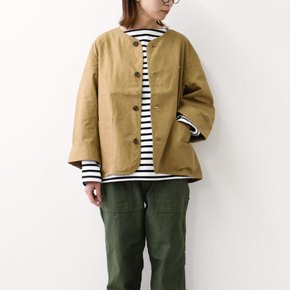 DANTON [ダントン] W DOWNPROOF COLLARLESS SHORT JACKET [DT-A0473CFD] CFウェザーカラーレスショートジャケット [2025SS]