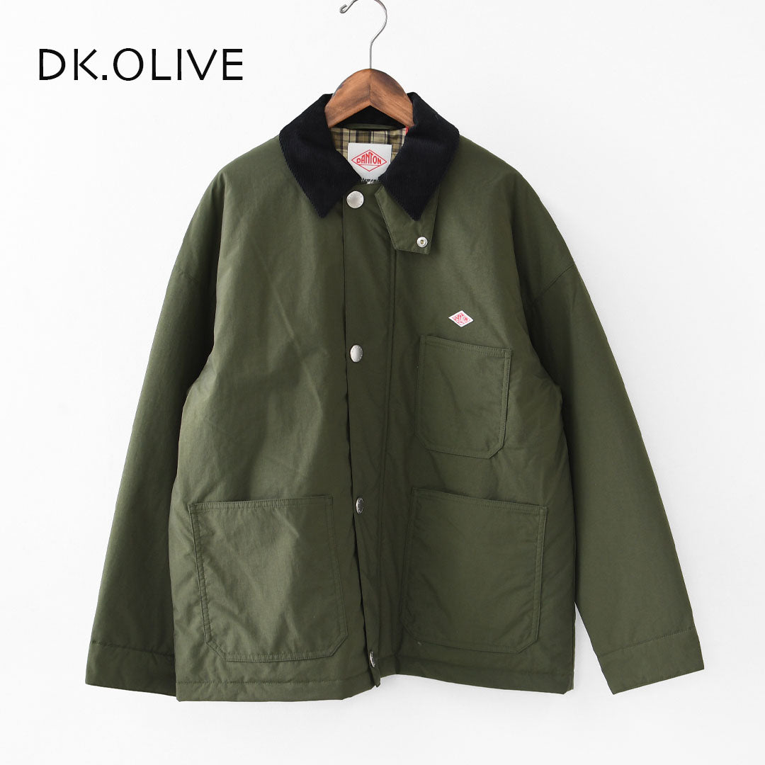 DANTON [ダントン] NYLON TAFFETA WORK JACKET [DT-A0523NTF] ナイロンタフタワークジャケット・ワークジャケット・コーデュロイ襟・ナイロンタフタ・おしゃれジャケット・LADY'S [2025AW]