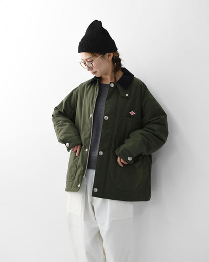 DANTON [ダントン] NYLON TAFFETA WORK JACKET [DT-A0523NTF] ナイロンタフタワークジャケット・ワークジャケット・コーデュロイ襟・ナイロンタフタ・おしゃれジャケット・LADY'S [2025AW]