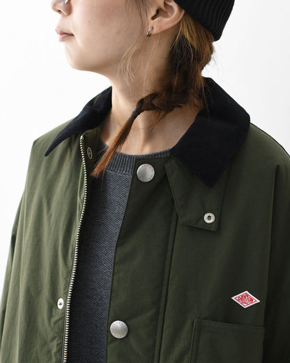 DANTON [ダントン] NYLON TAFFETA WORK JACKET [DT-A0523NTF] ナイロンタフタワークジャケット・ワークジャケット・コーデュロイ襟・ナイロンタフタ・おしゃれジャケット・LADY'S [2025AW]