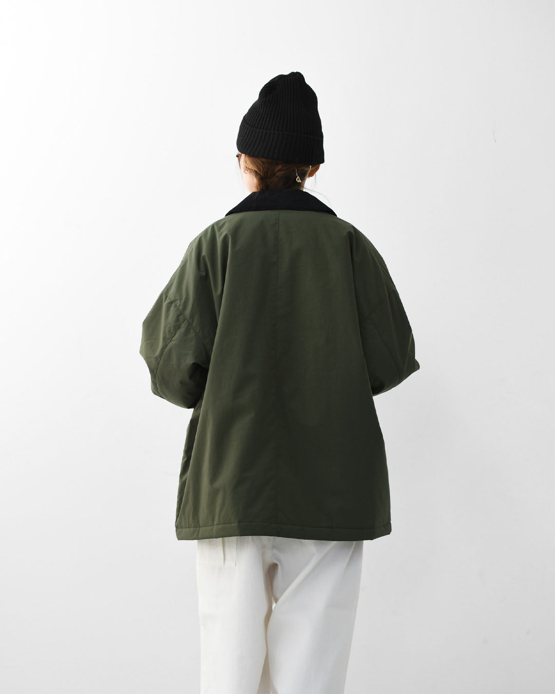 DANTON [ダントン] NYLON TAFFETA WORK JACKET [DT-A0523NTF] ナイロンタフタワークジャケット・ワークジャケット・コーデュロイ襟・ナイロンタフタ・おしゃれジャケット・LADY'S [2025AW]