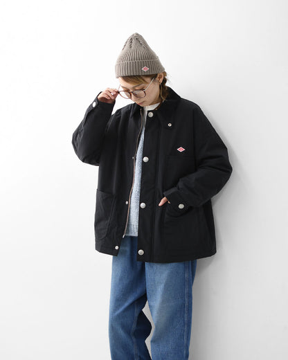 DANTON [ダントン] NYLON TAFFETA WORK JACKET [DT-A0523NTF] ナイロンタフタワークジャケット・ワークジャケット・コーデュロイ襟・ナイロンタフタ・おしゃれジャケット・LADY'S [2025AW]