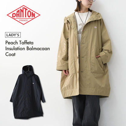 DANTON [ダントン] W Peach Taffeta Insulation Hooded Coat [DT-A0526KTF] ピーチタフタインシュレーションフーデッドコート・フード付きコート・ピーチタフタ・ロング丈コート・アウター・LADY'S [2026AW]