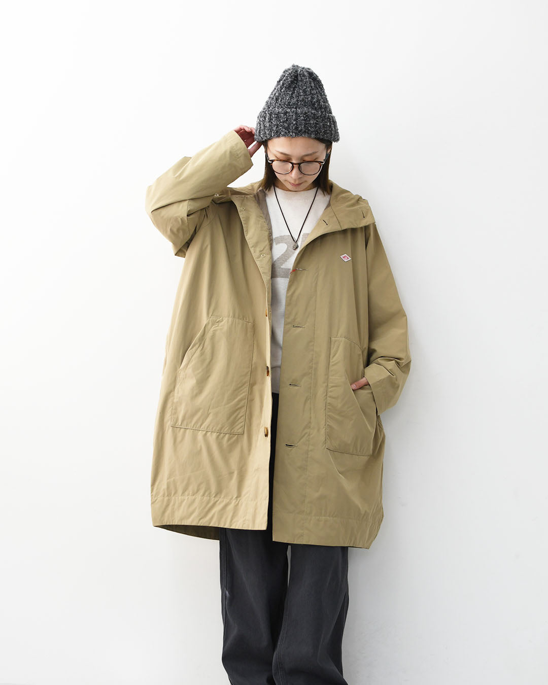 DANTON [ダントン] W Peach Taffeta Insulation Hooded Coat [DT-A0526KTF] ピーチタフタインシュレーションフーデッドコート・フード付きコート・ピーチタフタ・ロング丈コート・アウター・LADY'S [2026AW]