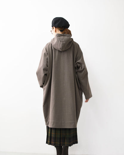 DANTON [ダントン] W WOOLLIKE HOODED COAT [DT-A0526WLX] ウールライク フードコート・コート・フード付きコート・ロング丈コート・アウター・ウールライク・LADY'S [2025AW]