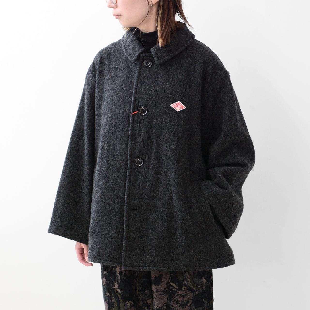 DANTON [ダントン] W SINGLE WOOL PILE GATHERED SHORT COAT [DT-A0541SWP] シングルウールパイルギャザーショートコート [2024AW]