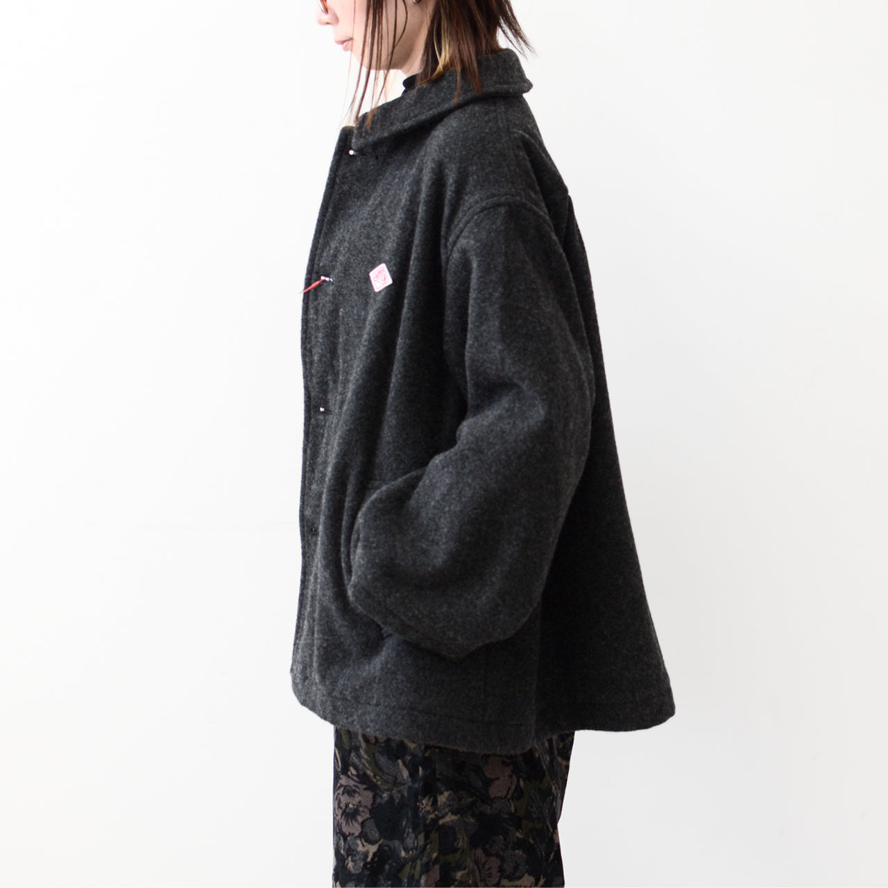 DANTON [ダントン] W SINGLE WOOL PILE GATHERED SHORT COAT [DT-A0541SWP] シングルウールパイルギャザーショートコート [2024AW]