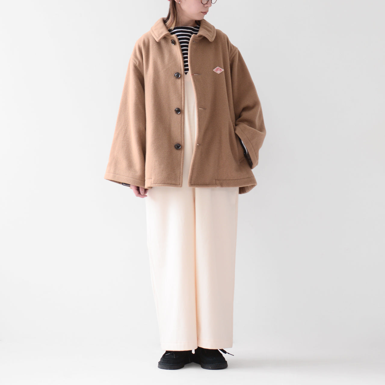 DANTON [ダントン] W SINGLE WOOL PILE GATHERED SHORT COAT [DT-A0541SWP] シングルウールパイルギャザーショートコート [2024AW]