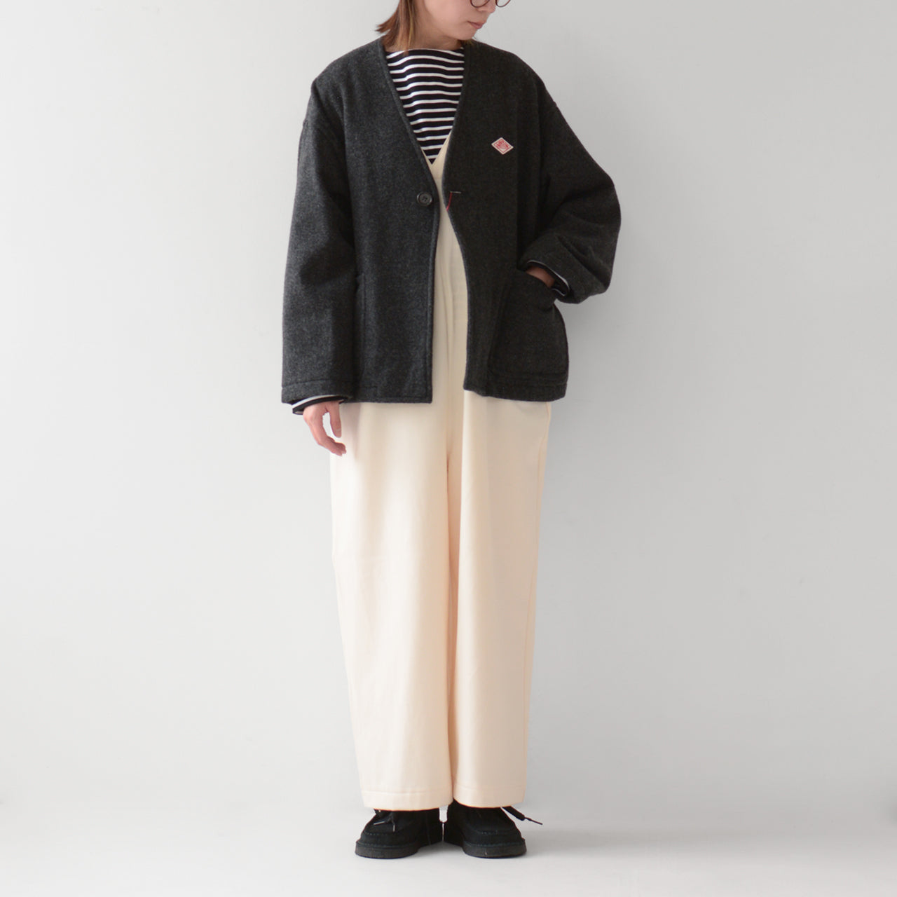 DANTON [ダントン] W SINGLE WOOL PILE V NECK JACKET [DT-A0542SWP] シングルウールパイルVネックジャケット [2024AW]