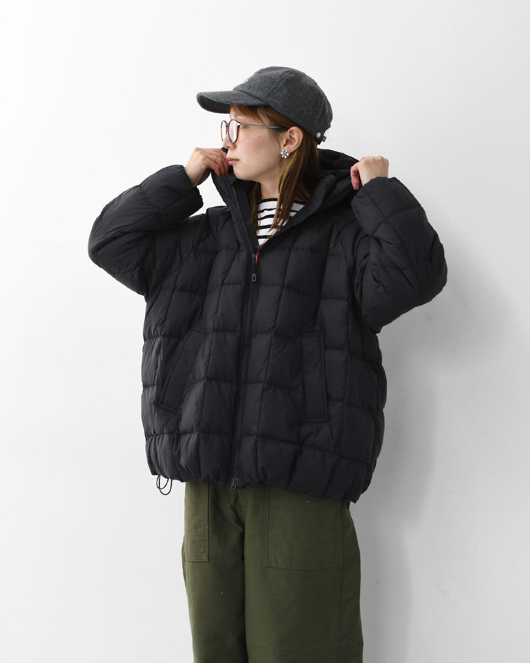 DANTON [ダントン] W DOWN JACKET [DT-A0567NRP] ダウンジャケット・フードダウンジャケット・ダウンステッチ・ラグランスリーブ・ナイロンタフタ・LADY'S [2025AW]