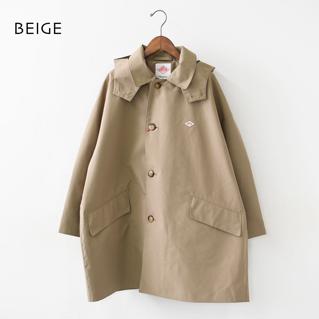DANTON [ダントン] W 3-Layer Cloth Hooded Balmacaan Coat [DT-A0648TLY] 3レイヤークロスフーデッドバルマカーンコート・バルマカーンコート・フード付き・春アウター・春コート・LADY'S [2026SS]