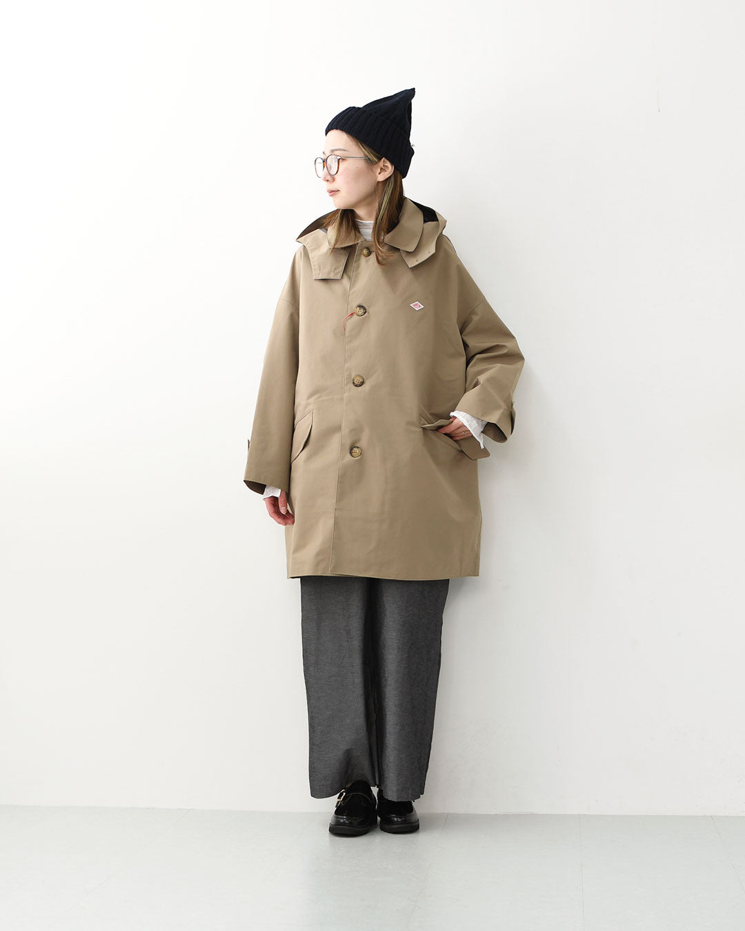 DANTON [ダントン] W 3-Layer Cloth Hooded Balmacaan Coat [DT-A0648TLY] 3レイヤークロスフーデッドバルマカーンコート・バルマカーンコート・フード付き・春アウター・春コート・LADY'S [2026SS]