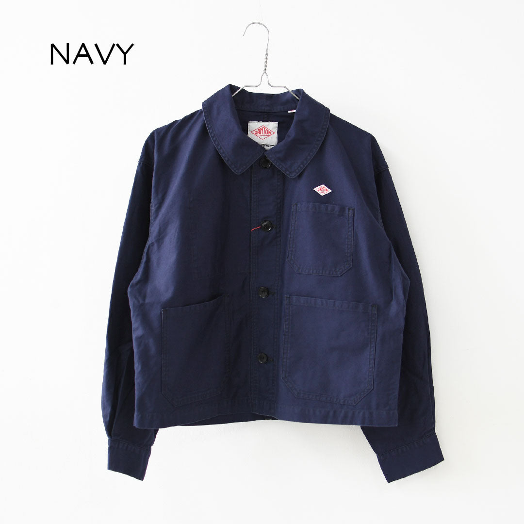 DANTON [ダントン] W Moleskin Wide Coverall Jacket [DT-A0662MKN] モールスキンワイドカバーオールジャケット・フレンチカバーオールジャケット・カバーオール・モールスキン・テーパードシルエット・春ジャケット・ライトアウター・LADY'S [2026SS]