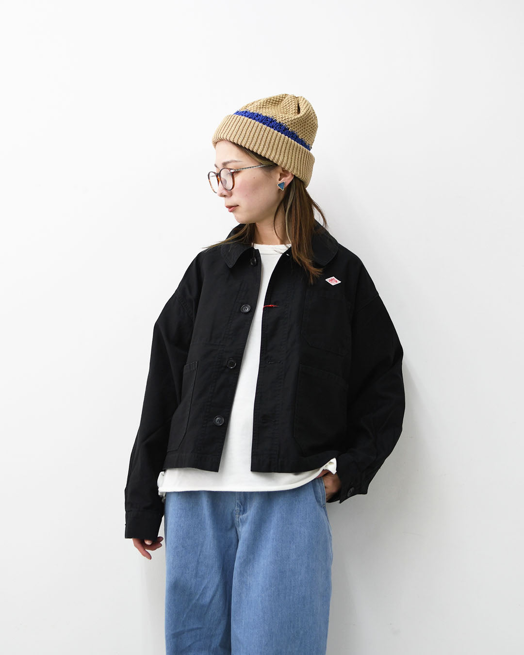 DANTON [ダントン] W Moleskin Wide Coverall Jacket [DT-A0662MKN] モールスキンワイドカバーオールジャケット・フレンチカバーオールジャケット・カバーオール・モールスキン・テーパードシルエット・春ジャケット・ライトアウター・LADY'S [2026SS]