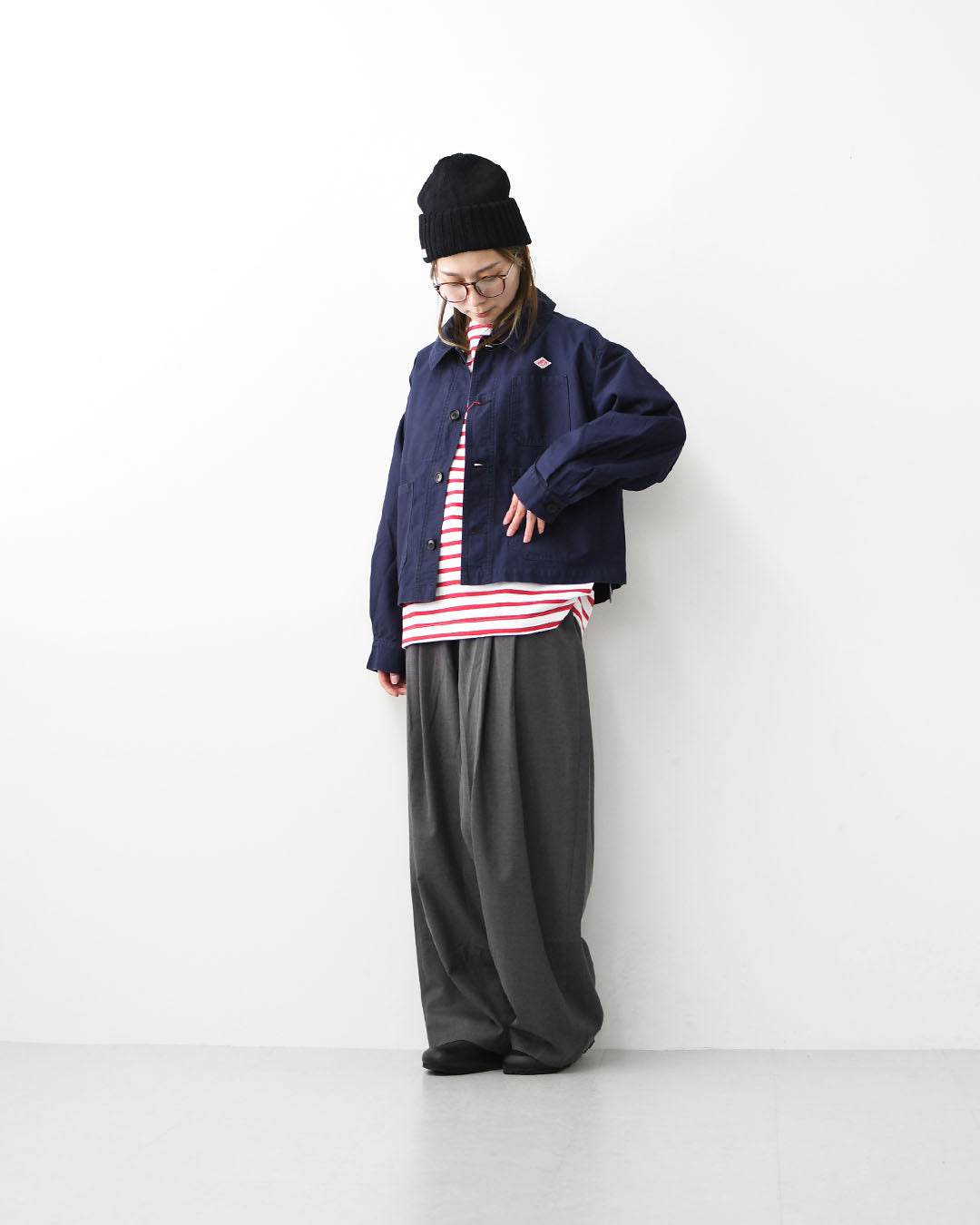 DANTON [ダントン] W Moleskin Wide Coverall Jacket [DT-A0662MKN] モールスキンワイドカバーオールジャケット・フレンチカバーオールジャケット・カバーオール・モールスキン・テーパードシルエット・春ジャケット・ライトアウター・LADY'S [2026SS]