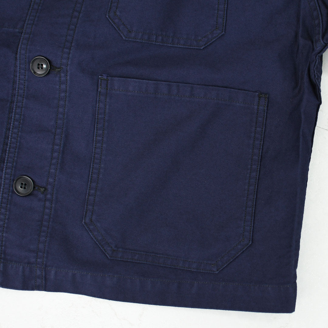 DANTON [ダントン] W Moleskin Wide Coverall Jacket [DT-A0662MKN] モールスキンワイドカバーオールジャケット・フレンチカバーオールジャケット・カバーオール・モールスキン・テーパードシルエット・春ジャケット・ライトアウター・LADY'S [2026SS]
