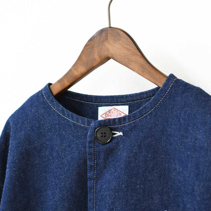 DANTON [ダントン] W DENIM COLLARLESS SHORT JACKET [DT-A0670KDM] デニムカラーレスショートジャケット[2025SS]