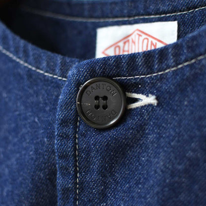 DANTON [ダントン] W DENIM COLLARLESS SHORT JACKET [DT-A0670KDM] デニムカラーレスショートジャケット[2025SS]